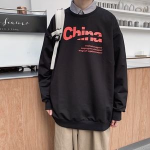 8551-P35秋季外穿圆领卫衣男ins韩版潮流休闲宽松港风潮牌图片