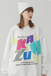 W3292-P50卫衣男设计感大字母印花高级感潮牌美式复古外套图片