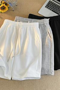 K225-P38短裤男夏季宽松纯色百搭休闲运动五分裤男女薄款港风图片