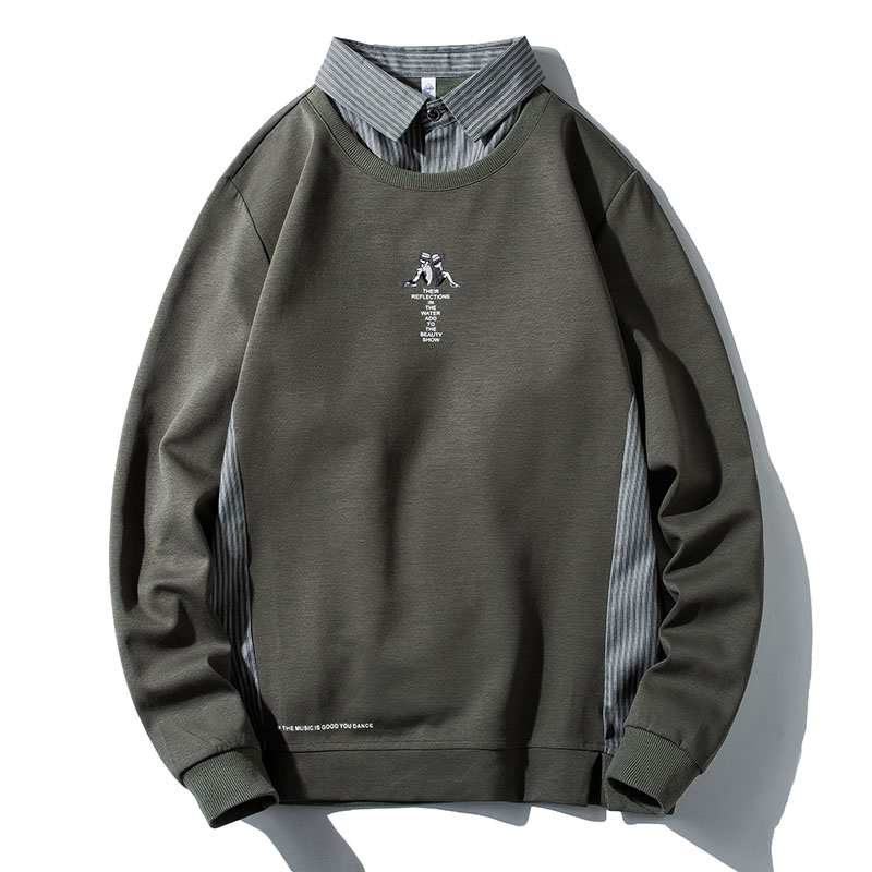 衛衣男士秋季新款韓版潮流寬鬆百搭長袖無帽運動