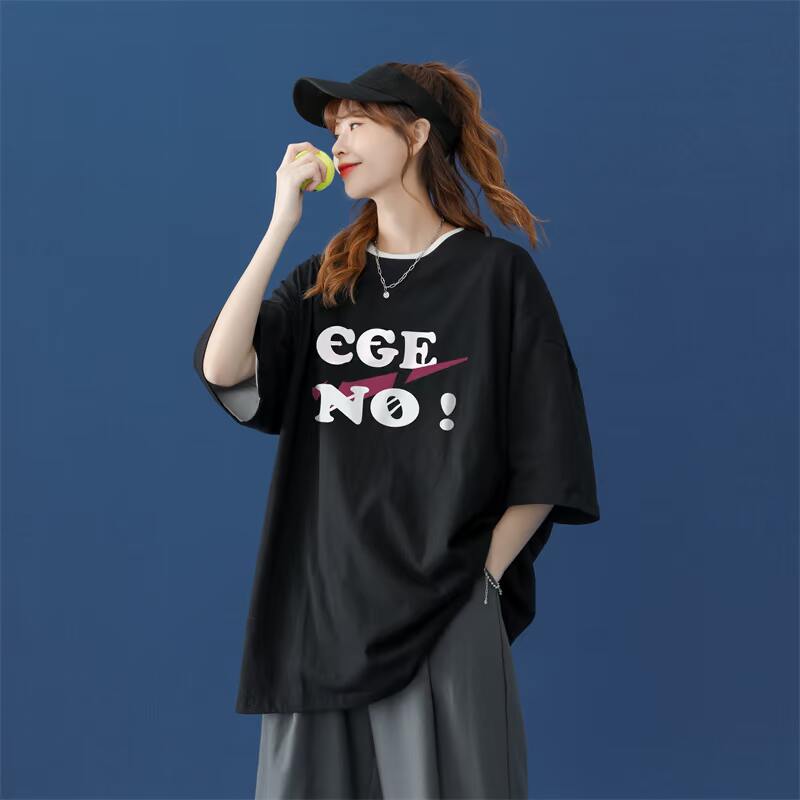 中性风T810印花短袖情侣装ins宽松百搭超火cec日系T恤男女打图片