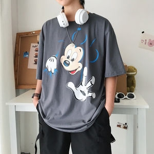 2939-P30夏季男士t恤打底衫简约百搭短袖宽松半袖纯棉ins情侣装图片