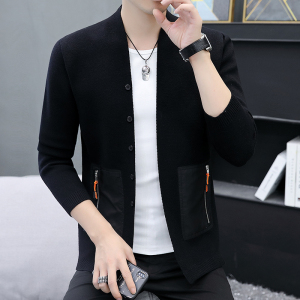 78807-P75开衫针织衫男女情侣宽松休闲外套秋国潮学院风图片