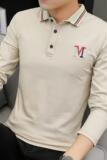 6630秋季纯色polo衫男韩版潮流打底衫薄款翻领长袖t恤男，男装卫衣，电商D310（原电商305）