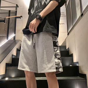 51060-P33夏季男士小熊短裤五分裤休闲裤子潮牌棉质情侣款短图片