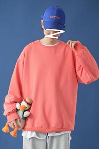 8501-P30卫衣男宽松套头服韩版潮流百搭男生ins港风长袖T恤图片