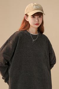 M860-P45纯色毛衣男ins港风秋冬简约圆领打底衫潮牌宽松线衣图片