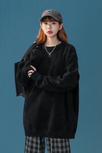 M860-P45纯色打底毛衣男bf港风男女通穿针织衫宽松慵懒线衣图片