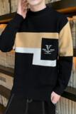 76662-P55毛衣男士秋冬季半高领针织打底衫加厚保暖上衣帅气秋装，男装针织衫/毛衣，电商D310（原电商305）