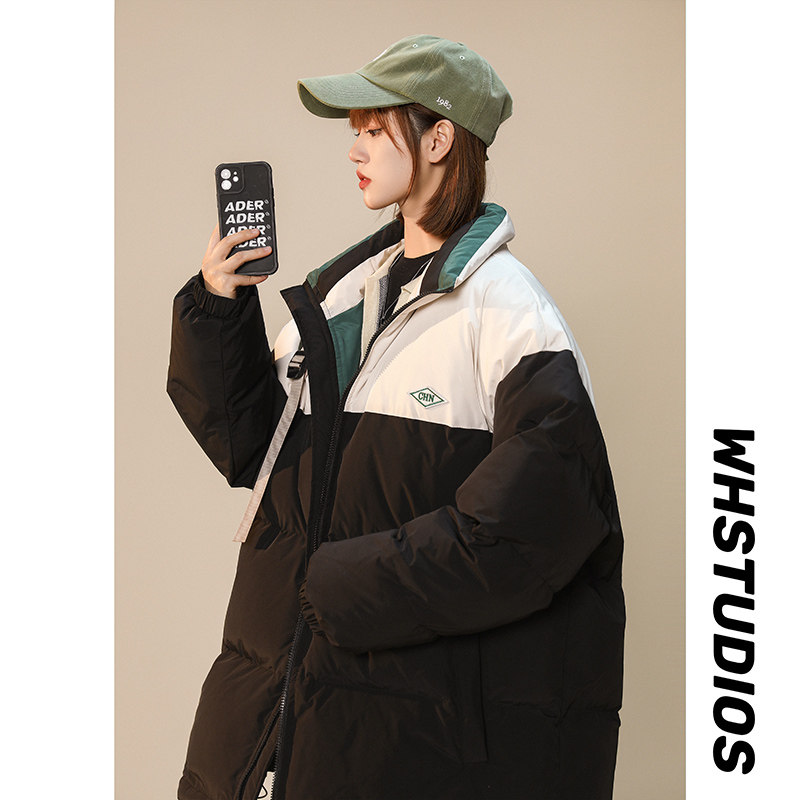 89060-P95撞色棉衣男生冬季保暖棉袄情侣潮牌宽松冬装棉服外套图片