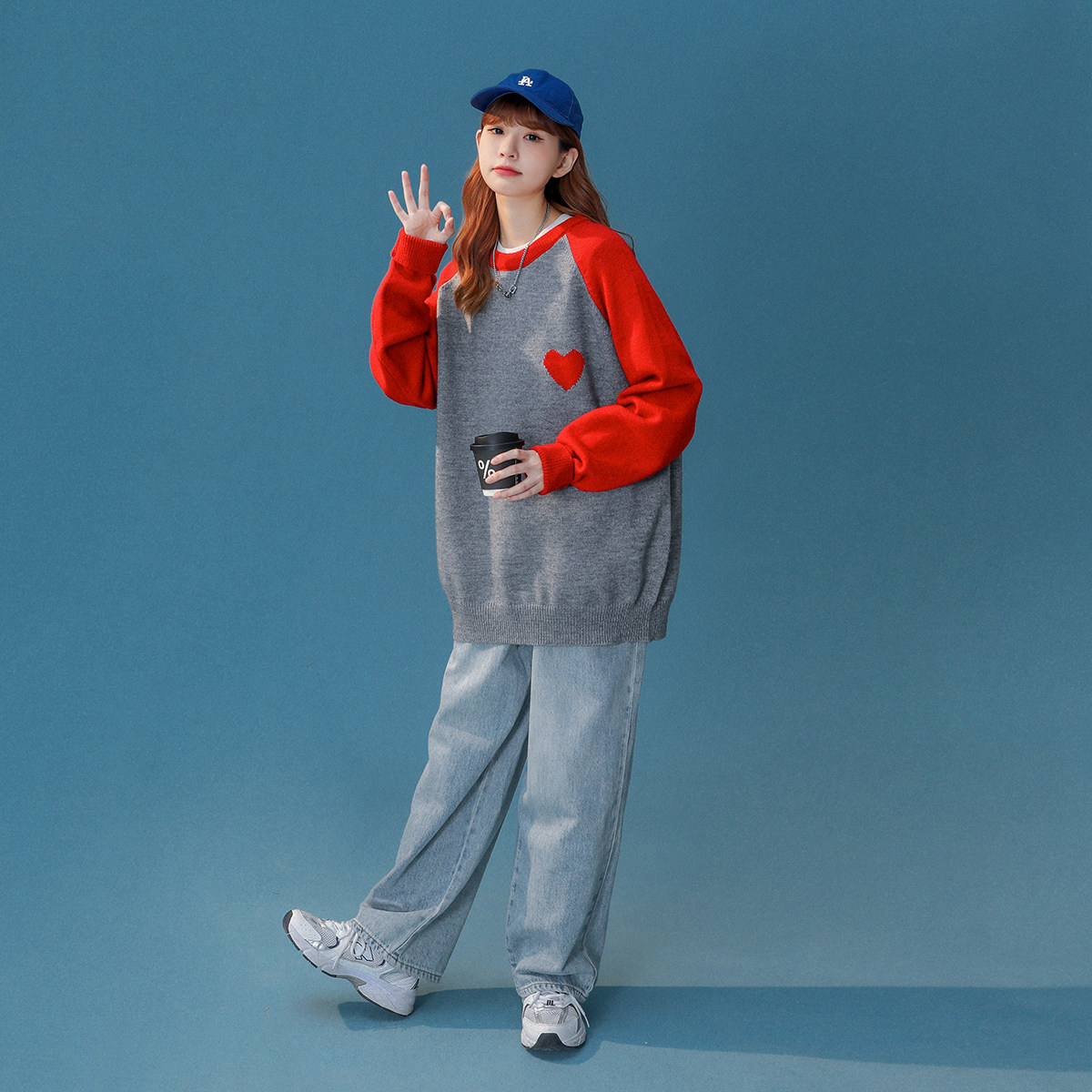 M815-P55港风复古长袖男设计感韩版潮流情侣装保暖针织毛衣，男装针织衫/毛衣，电商D310（原电商305）