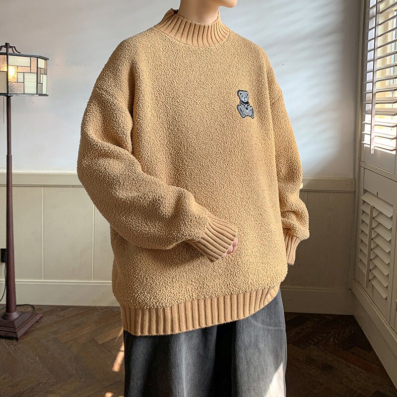 78269-P65毛衣男士秋冬季港风宽松针织衫潮牌冬款加厚毛线，男装针织衫/毛衣，电商D310（原电商305）