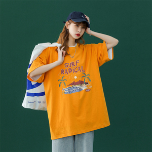 T801-P25ins短袖t恤男夏季衣服潮牌小雏菊港风宽松潮流情侣装图片