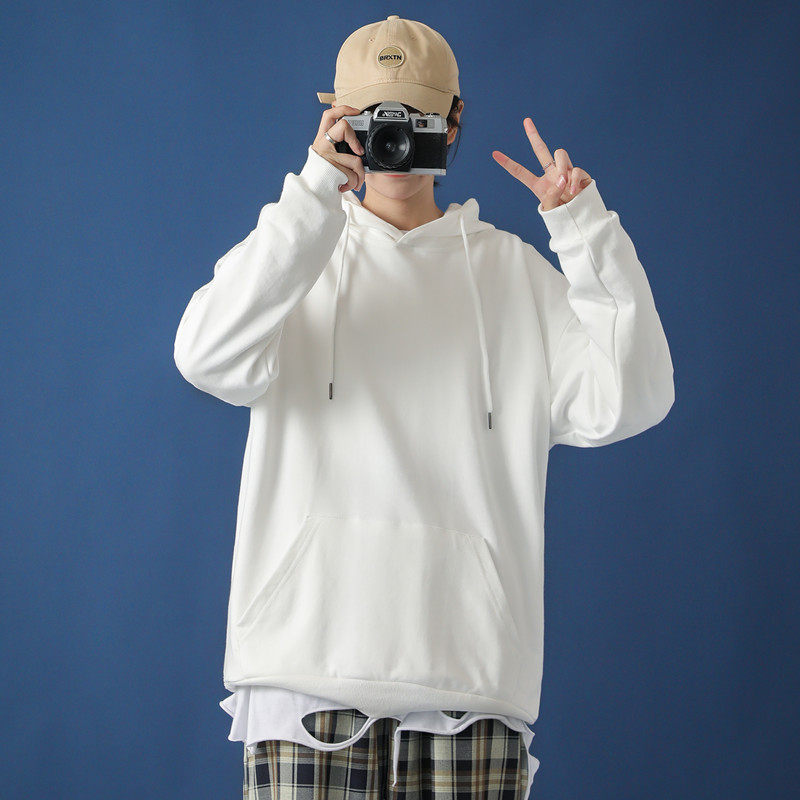 8552-P40纯色连帽卫衣男士潮牌衣服宽松休闲学生外套图片