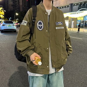 83092-P75棒球服外套男秋季美式潮牌复古男装宽松飞行员夹克图片