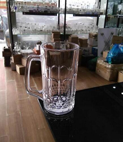500ml毫升刻花把杯加厚扎啤酒杯茶饮水杯杯冰激凌果汁果饮冰沙杯