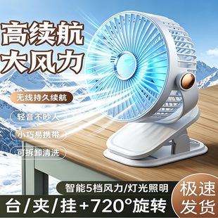 2026新款自动风扇摇头USB充电插电两用电风扇桌面静音小风扇数码