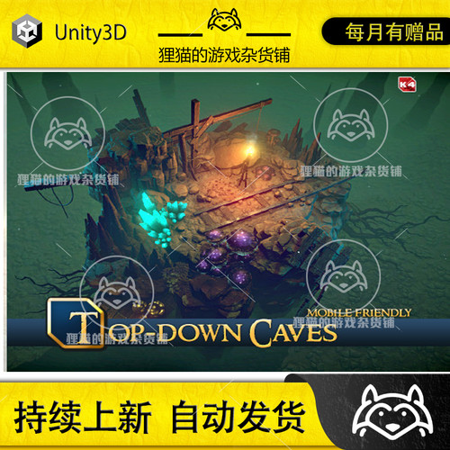 Unity Top-Down Caves 1.0 俯视角地穴洞穴场景