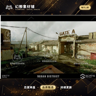 Unity Urban Abandoned District 1.2 包更 废弃城镇场景