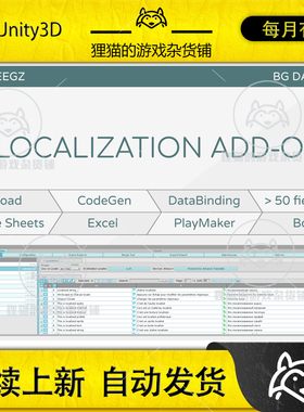 Unity BG Localization 1.9.3 包更新 游戏本地化语言翻译插件