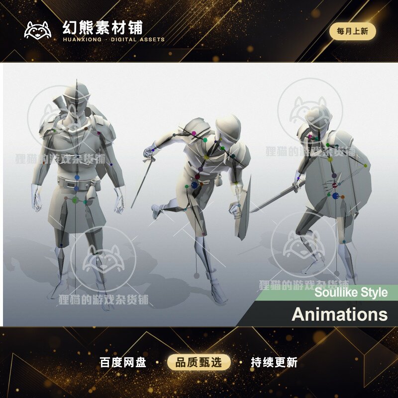 Unity [Soullike Style] Swordman Animations 1.1 包更 剑士动画