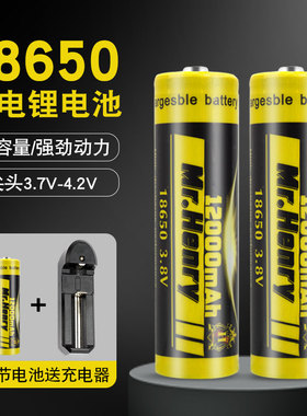 16340高容量电池18650锂电池强光手电筒激光瞄红外线3.7V充电电池