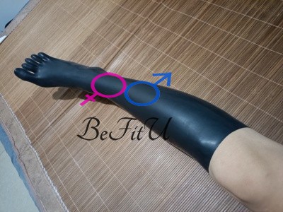 高筒纤细紧身汝胶五指袜脚套胶袜