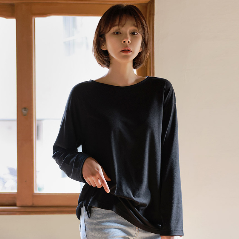 纯色t恤女长袖2022年新款打底衫