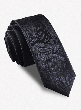 黑色领带男潮韩版窄版5/7cm手打正装学院风学生休闲免打结拉链式