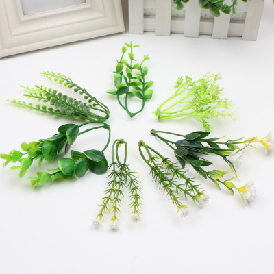仿真绿植假塑料花绿色假草装饰