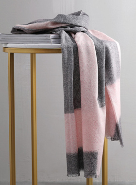 秋冬季新款女士羊毛围巾披肩百搭柔软亲肤情侣时尚百搭保暖多功能