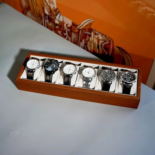 黑胡桃木纹木质 6位手表简约收纳盘销售多格展示盘看货陈列托盘子