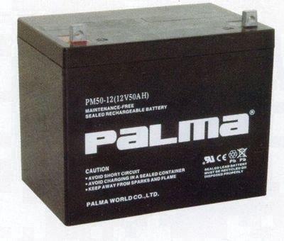 PALMA八马PM50-12蓄电池安防系统基站电源UPS专用12V50AH铅酸电瓶