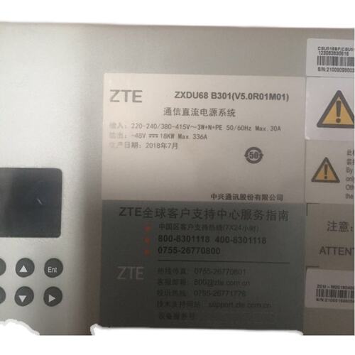 中兴ZXDU68B301 V5.0嵌入式开关电源-48V300A 含6个模块ZXD3000