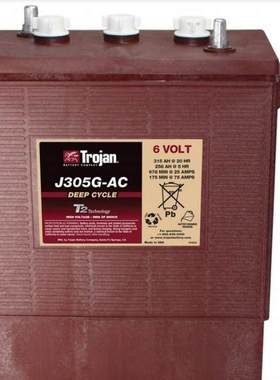 美国原装Trojan 邱健蓄电池J305G-AC 进口6V315AH电瓶包邮观光车
