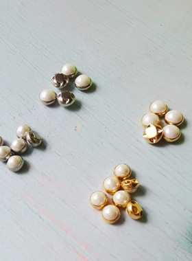 4mm5mm迷你珍珠纽扣bjd娃娃小布可儿8分娃衣扣子小号手工娃衣辅料