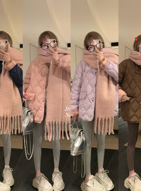 NSS COLLECTION 90白鸭绒 冬季宽松小众外套轻薄菱格羽绒服女冬季