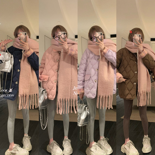 宽松小众外套轻薄菱格羽绒服女冬季 NSS 冬季 90白鸭绒 COLLECTION