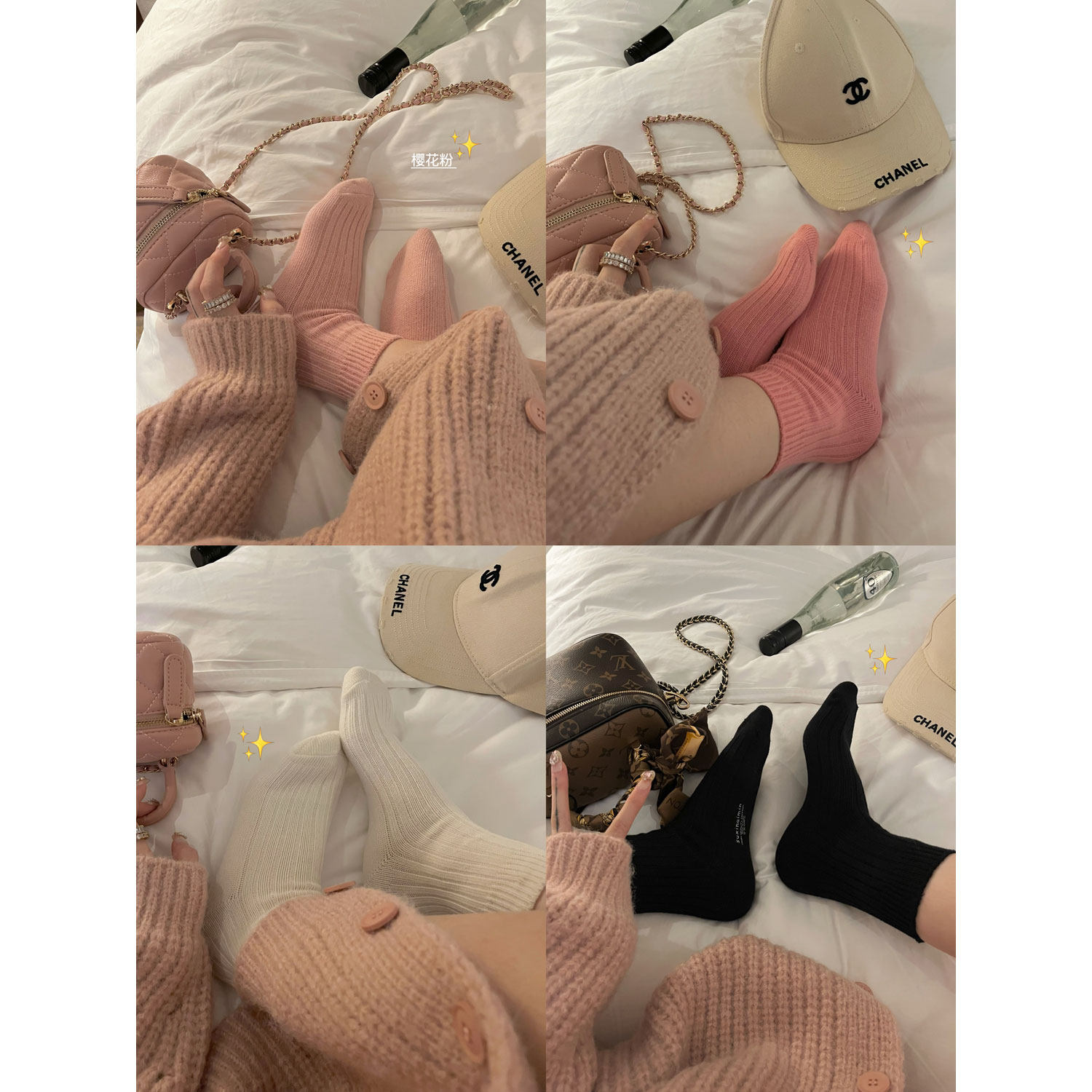 NSS COLLECTION 粉粉蜜桃 纯棉袜子女秋冬纯色多色百搭短筒堆堆袜,女士内衣/男士内衣/家居服,短袜,淘宝优惠券,粉丝福利购,淘宝优惠卷