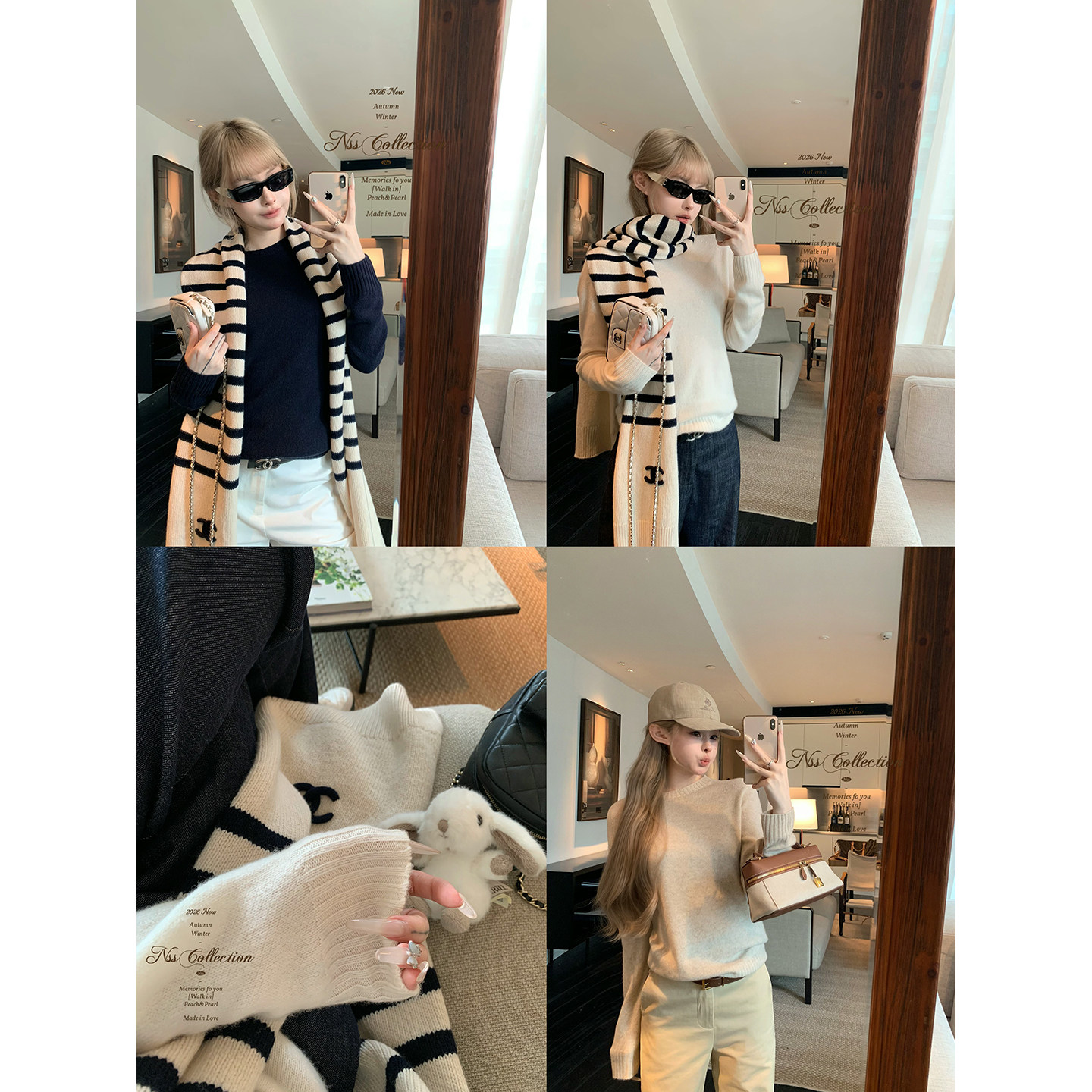 NSS COLLECTION“TheR0w经典”山羊绒针织上衣女圆领长袖百搭毛衣