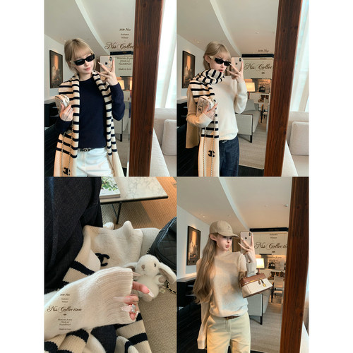 NSS COLLECTION“TheR0w经典”山羊绒针织上衣女圆领长袖百搭毛衣