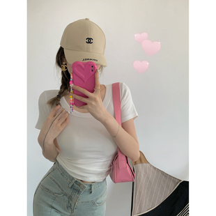 NSS COLLECTION 囤货好穿!四色极简上衣修身显瘦U领弹力短袖T恤