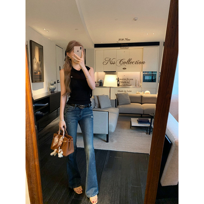 NSSCOLLECTION心机腿精牛仔裤