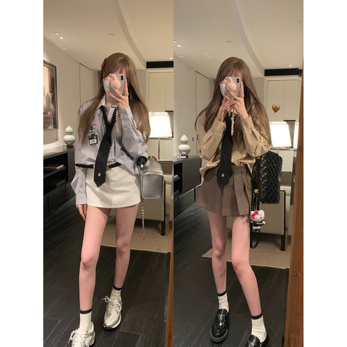 NSSCOLLECTION美式学院刺绣衬衫