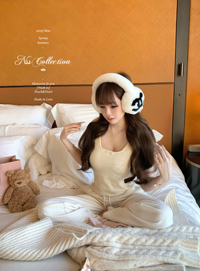 NSS COLLECTION“香草奶芙”焦糖朗姆系蝴蝶结针织衫女短袖打底衫