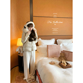 裕美子 NSS COLLECTION 针织拼接连帽90白鸭绒真狐狸毛羽绒服