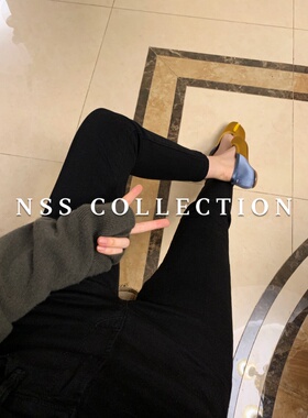NSS COLLECTION 进店B囤 好版型chao显瘦黑色小脚裤九分牛仔裤