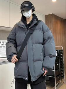 美式棉服男加厚2023新款纯色休闲百搭面包服潮牌棉袄冬季防寒外套