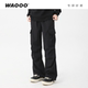 2025新款 速干百搭户外休闲宽松直筒美式 黑色工装 WAOOO 伞兵裤 子男