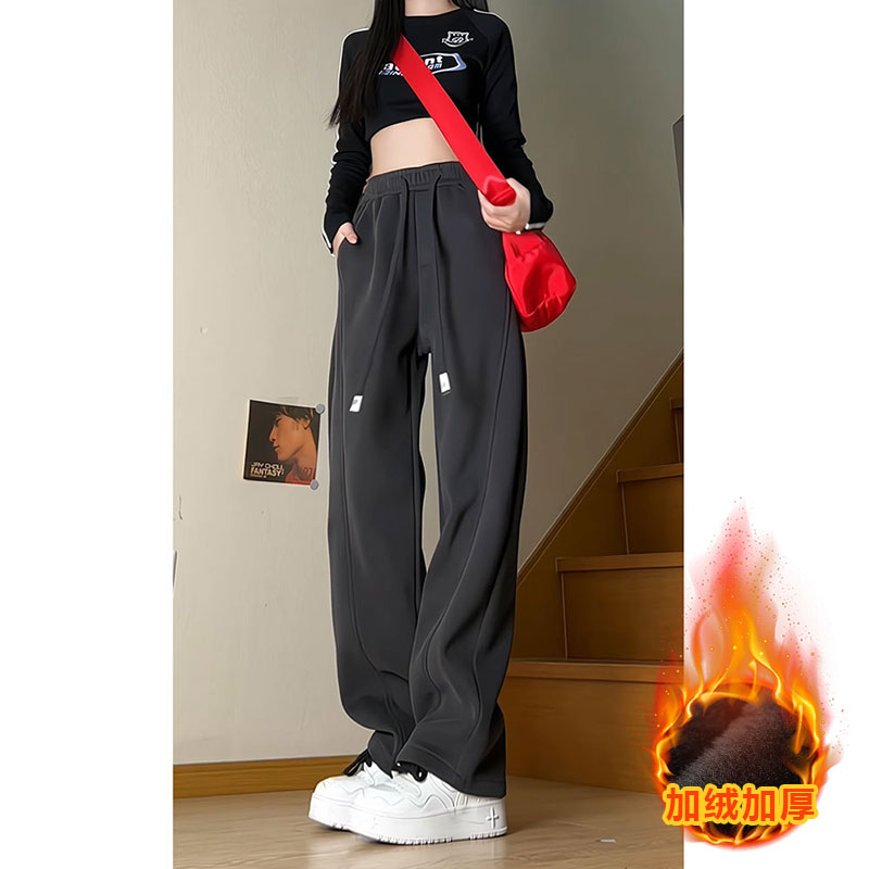 高品质抖音55%棉重磅加绒弯刀裤男女卫裤A312-3213P65,男装休闲裤,电商A312